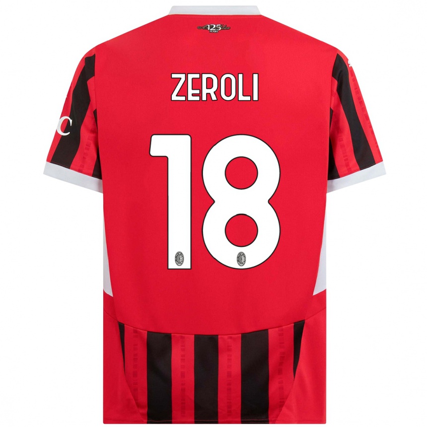 Vyrai Kevin Zeroli #18 Raudona Juoda Namų Marškinėliai 2024/25 T-Shirt