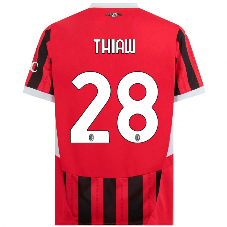 Vyrai Malick Thiaw #28 Raudona Juoda Namų Marškinėliai 2024/25 T-Shirt