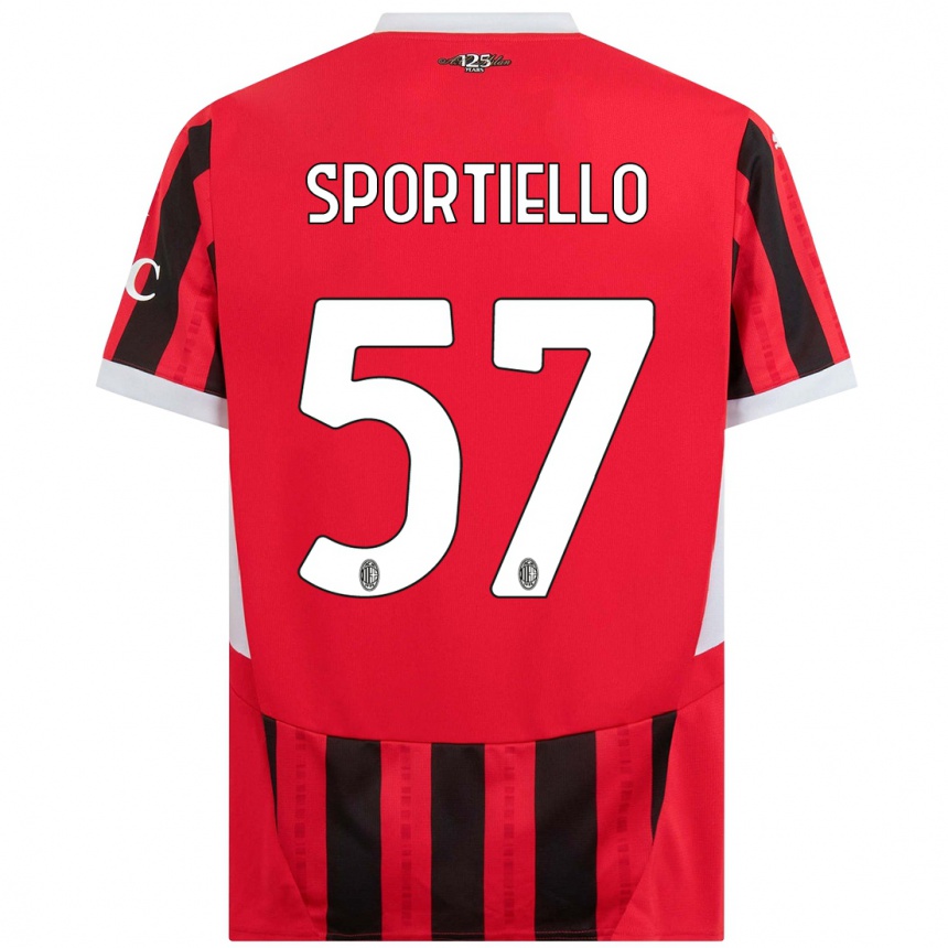 Vyrai Marco Sportiello #57 Raudona Juoda Namų Marškinėliai 2024/25 T-Shirt