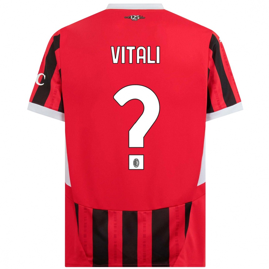 Vyrai Michael Vitali #0 Raudona Juoda Namų Marškinėliai 2024/25 T-Shirt