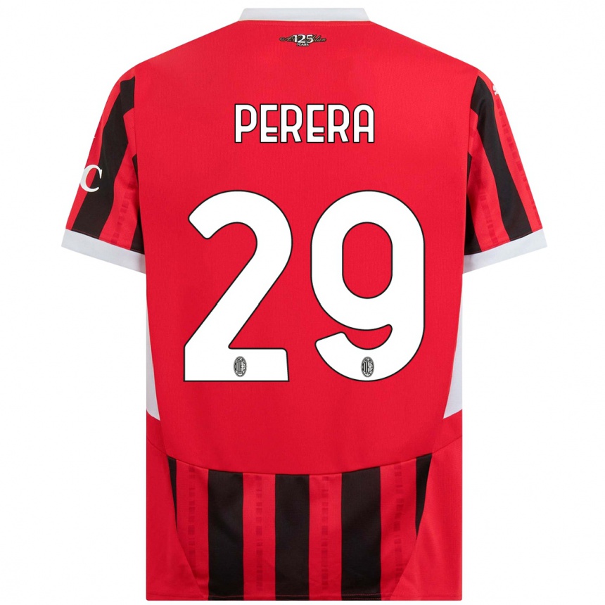 Vyrai Nirash Perera #29 Raudona Juoda Namų Marškinėliai 2024/25 T-Shirt