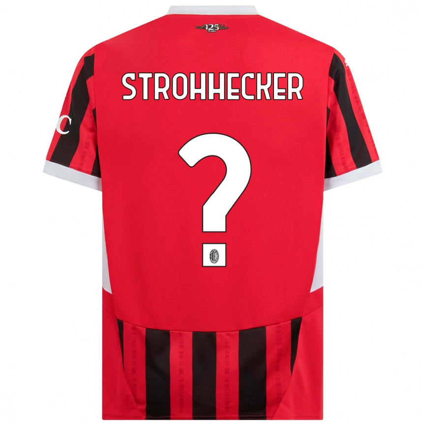 Vyrai Riccardo Strohhecker #0 Raudona Juoda Namų Marškinėliai 2024/25 T-Shirt