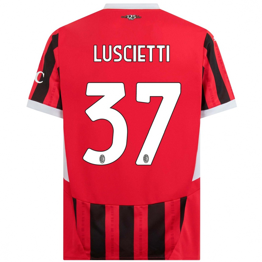 Vyrai Abebe Luscietti #37 Raudona Juoda Namų Marškinėliai 2024/25 T-Shirt