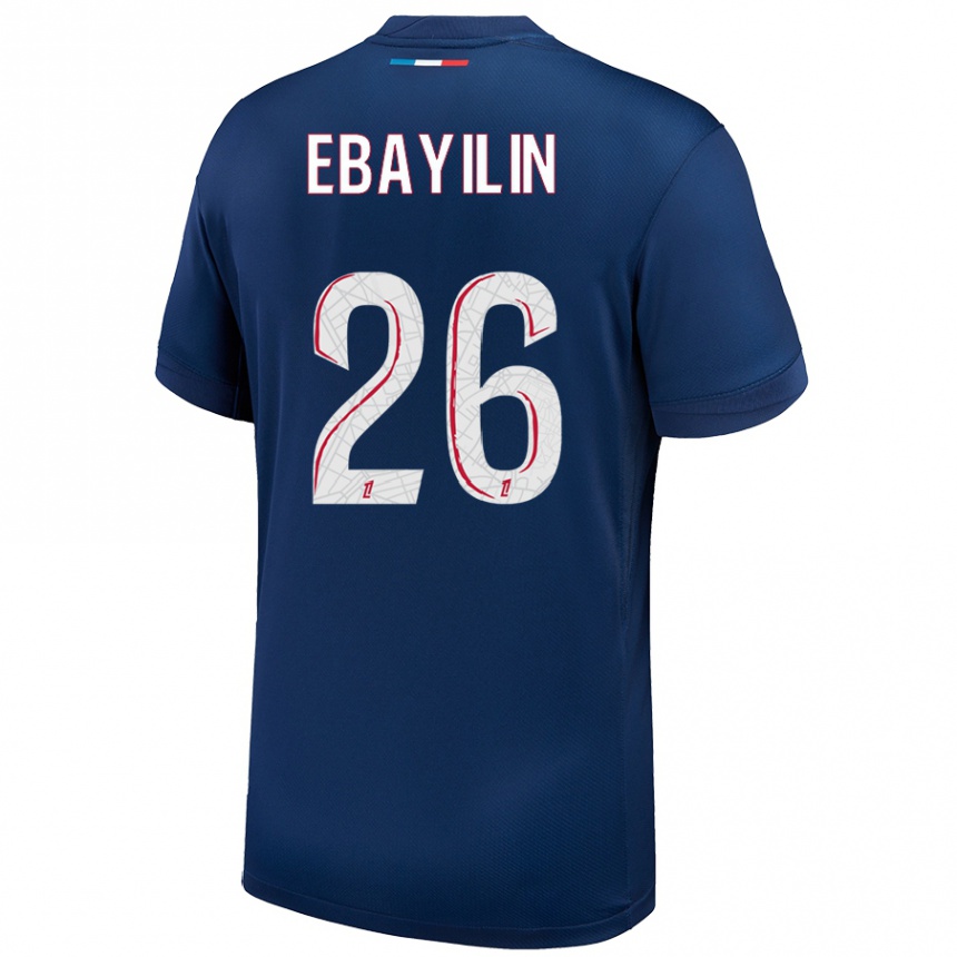 Vyrai Anaïs Ebayilin #26 Tamsiai Mėlyna Balta Namų Marškinėliai 2024/25 T-Shirt