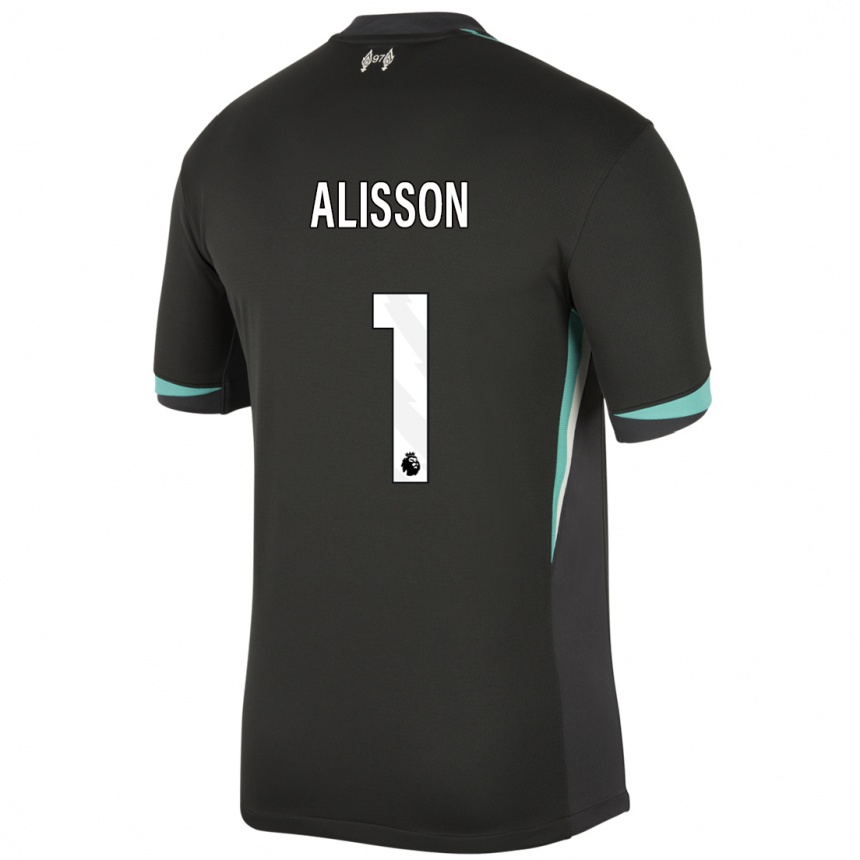 Vyrai Alisson #1 Juoda Antracito Balta Išvykos Marškinėliai 2024/25 T-Shirt