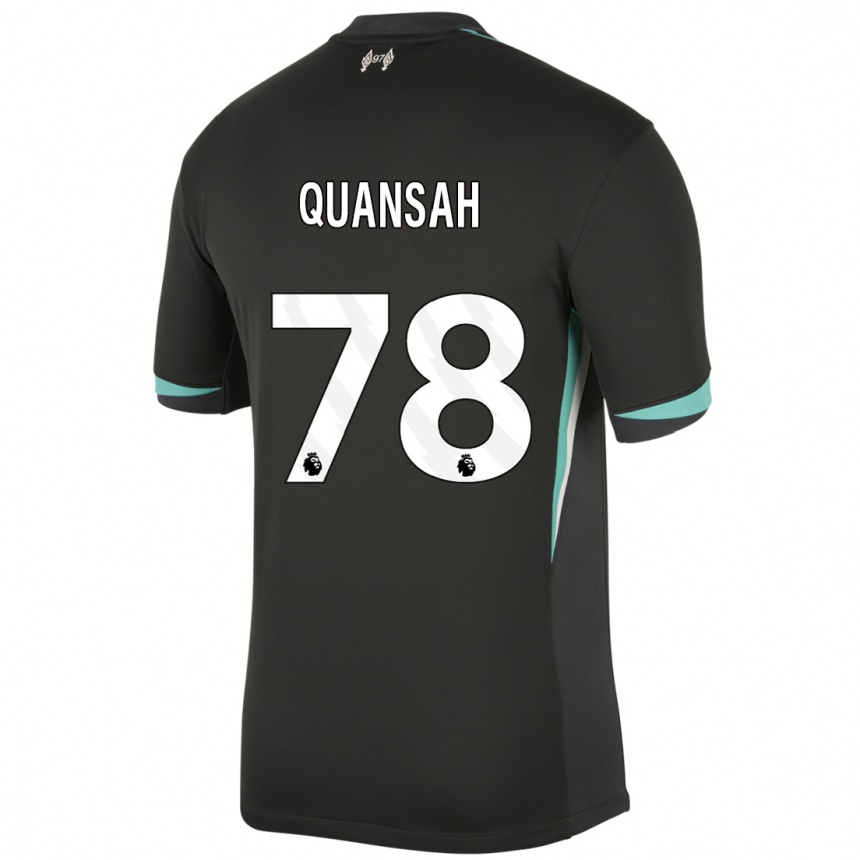 Vyrai Jarell Quansah #78 Juoda Antracito Balta Išvykos Marškinėliai 2024/25 T-Shirt