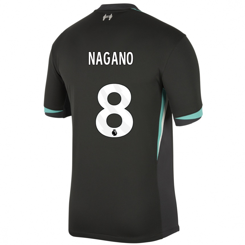 Vyrai Fūka Nagano #8 Juoda Antracito Balta Išvykos Marškinėliai 2024/25 T-Shirt