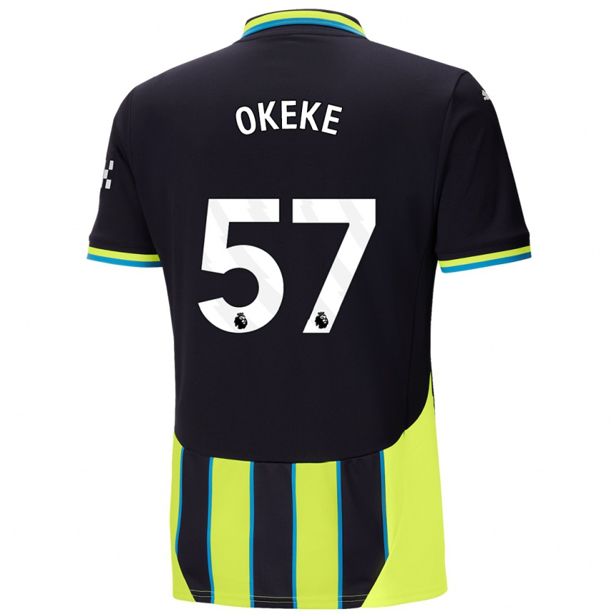 Vyrai Michael Okeke #57 Mėlyna Geltona Išvykos Marškinėliai 2024/25 T-Shirt