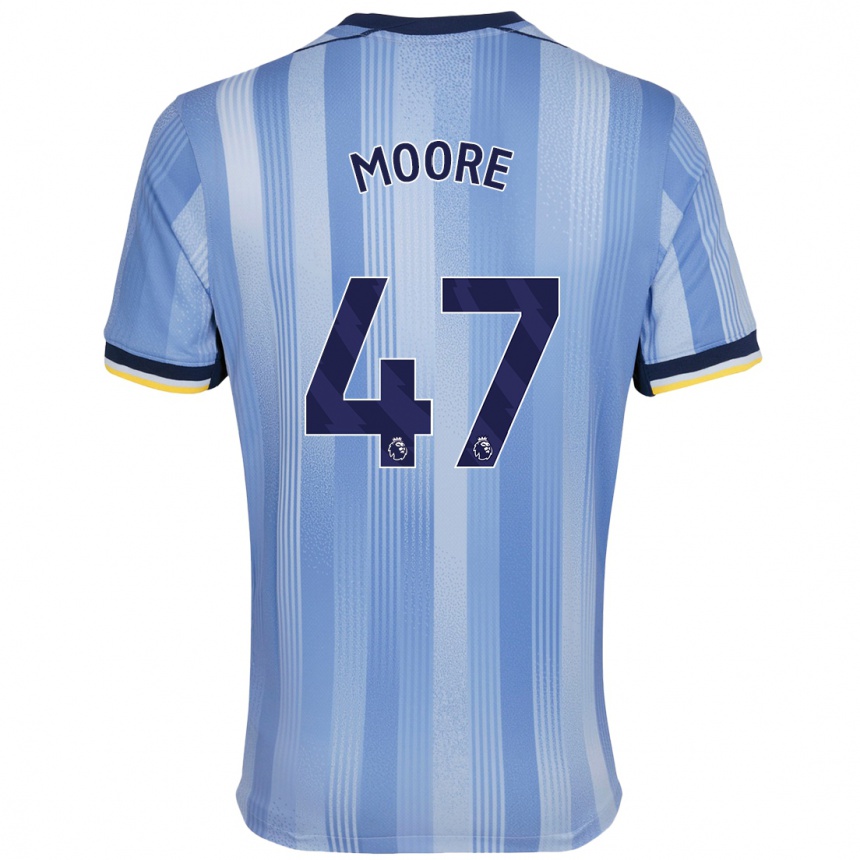 Vyrai Mikey Moore #47 Šviesiai Mėlyna Išvykos Marškinėliai 2024/25 T-Shirt