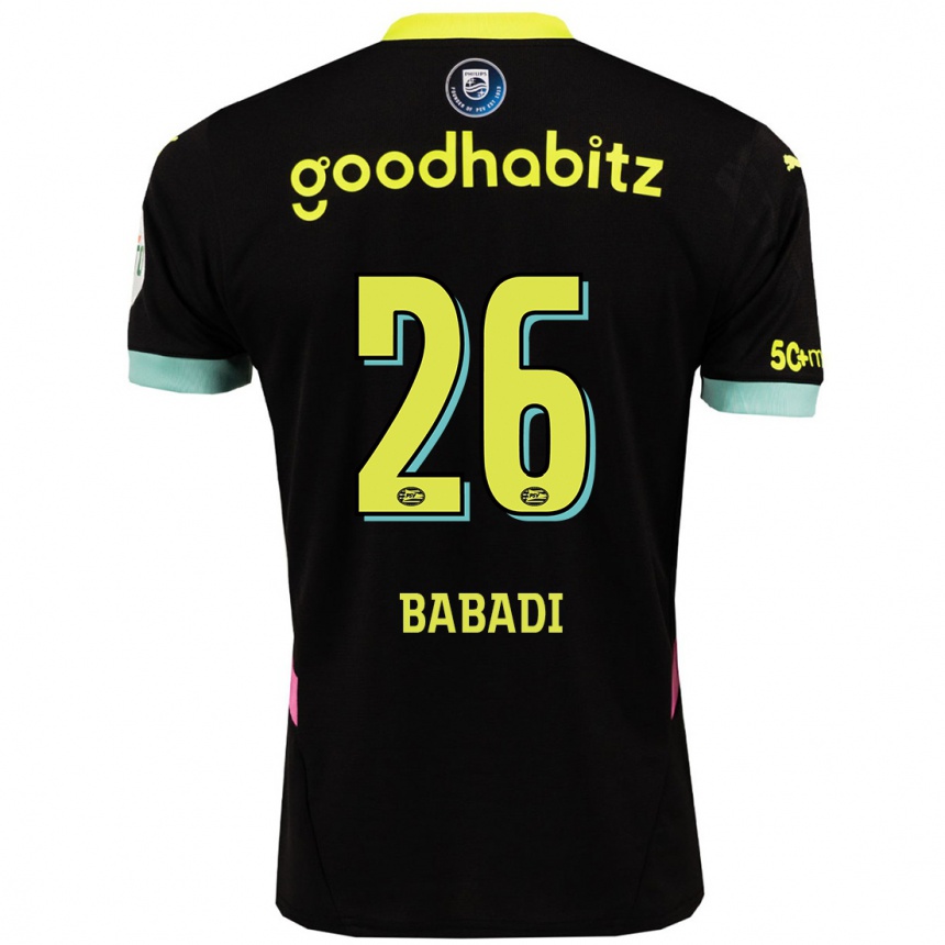 Vyrai Isaac Babadi #26 Juoda Geltona Išvykos Marškinėliai 2024/25 T-Shirt