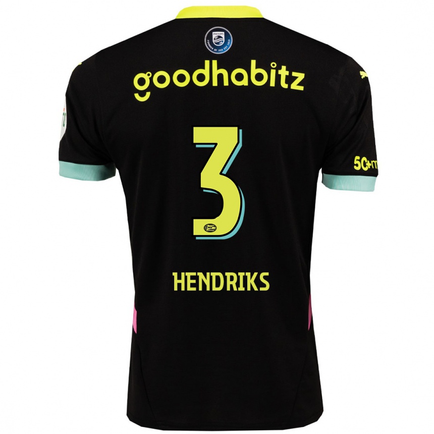 Vyrai Gwyneth Hendriks #3 Juoda Geltona Išvykos Marškinėliai 2024/25 T-Shirt