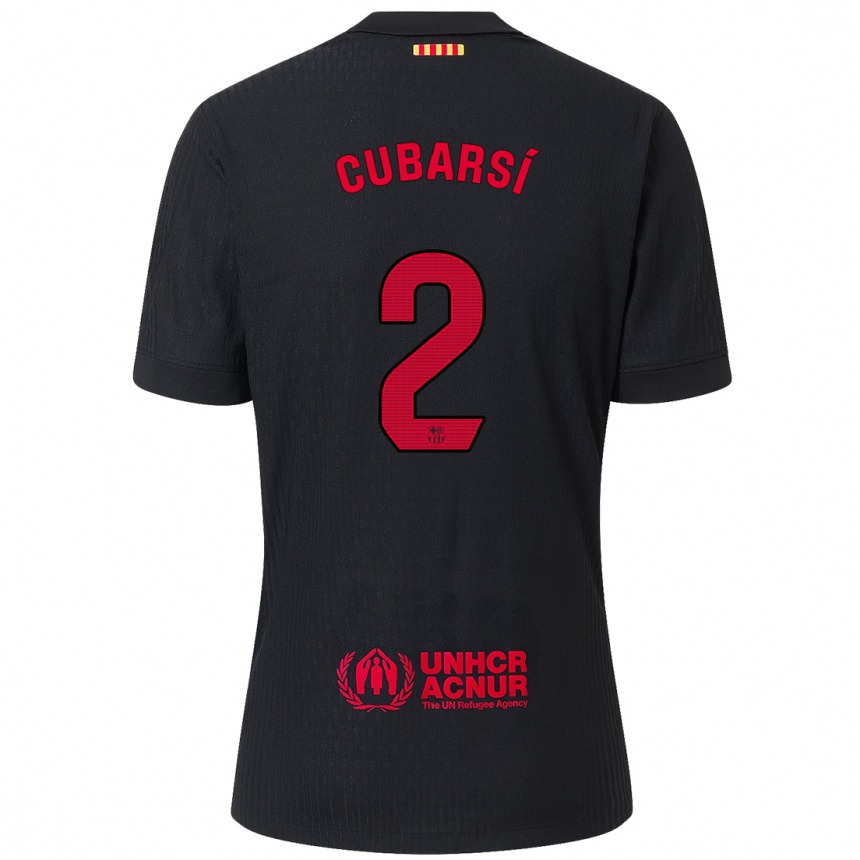 Vyrai Pau Cubarsí #2 Juoda Raudona Išvykos Marškinėliai 2024/25 T-Shirt