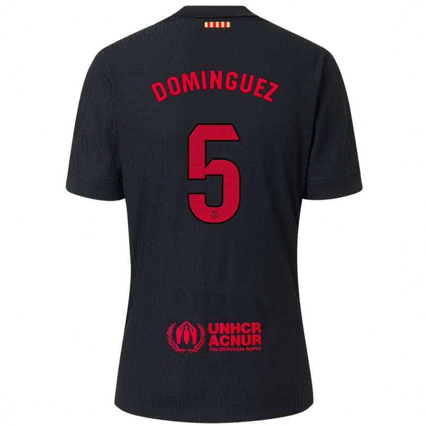 Vyrai Sergi Dominguez #5 Juoda Raudona Išvykos Marškinėliai 2024/25 T-Shirt