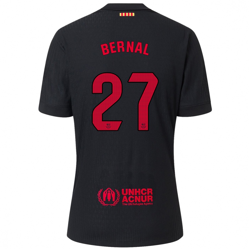 Vyrai Marc Bernal #27 Juoda Raudona Išvykos Marškinėliai 2024/25 T-Shirt