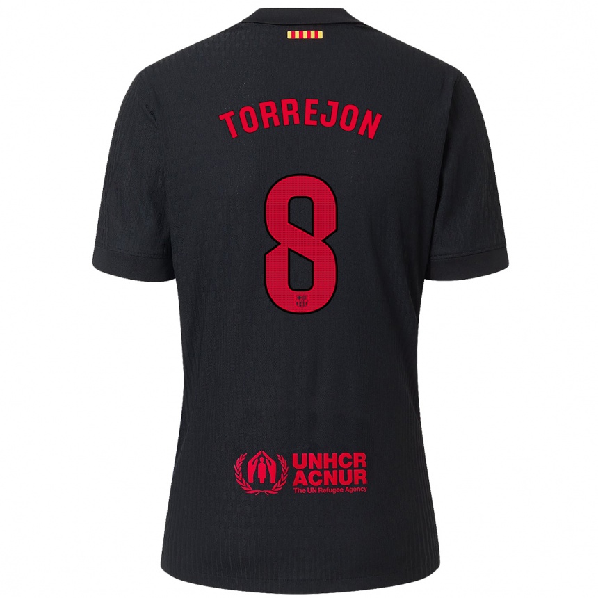 Vyrai Marta Torrejón #8 Juoda Raudona Išvykos Marškinėliai 2024/25 T-Shirt