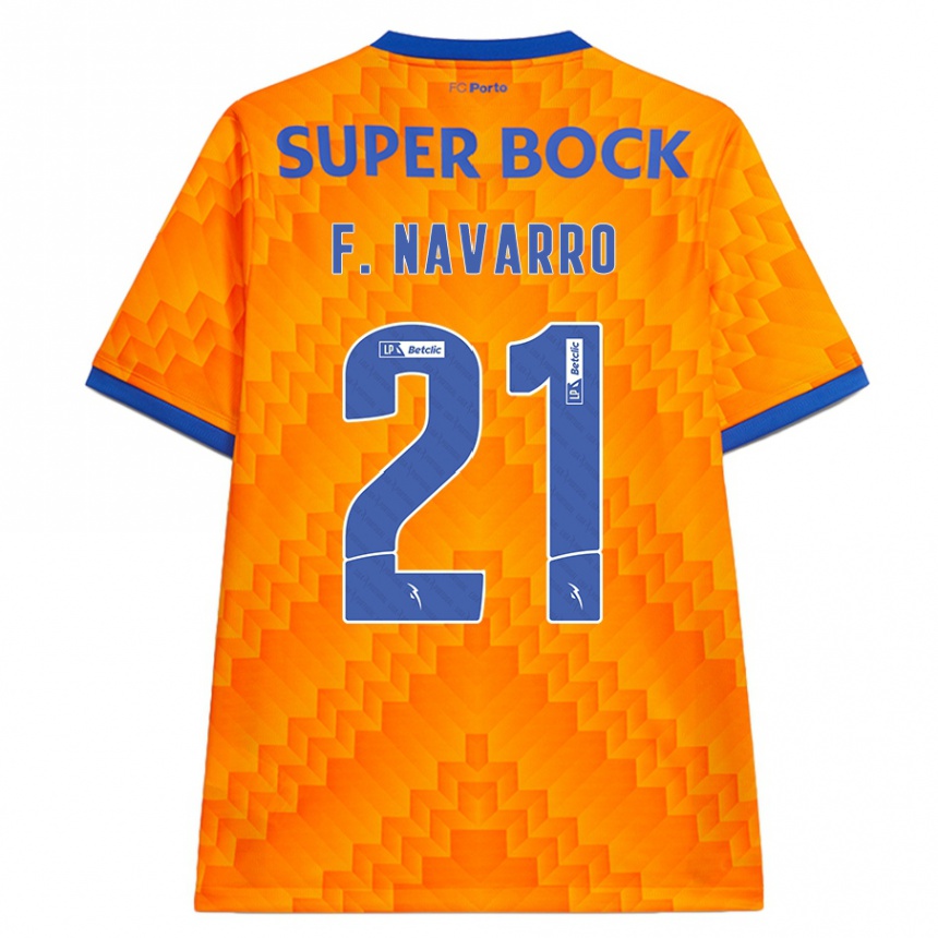 Vyrai Fran Navarro #21 Oranžinė Išvykos Marškinėliai 2024/25 T-Shirt