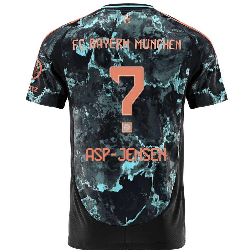 Vyrai Jonathan Asp-Jensen #0 Juoda Išvykos Marškinėliai 2024/25 T-Shirt