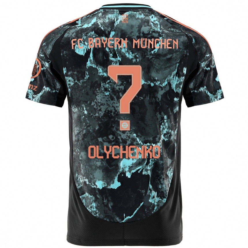 Vyrai Bogdan Olychenko #0 Juoda Išvykos Marškinėliai 2024/25 T-Shirt