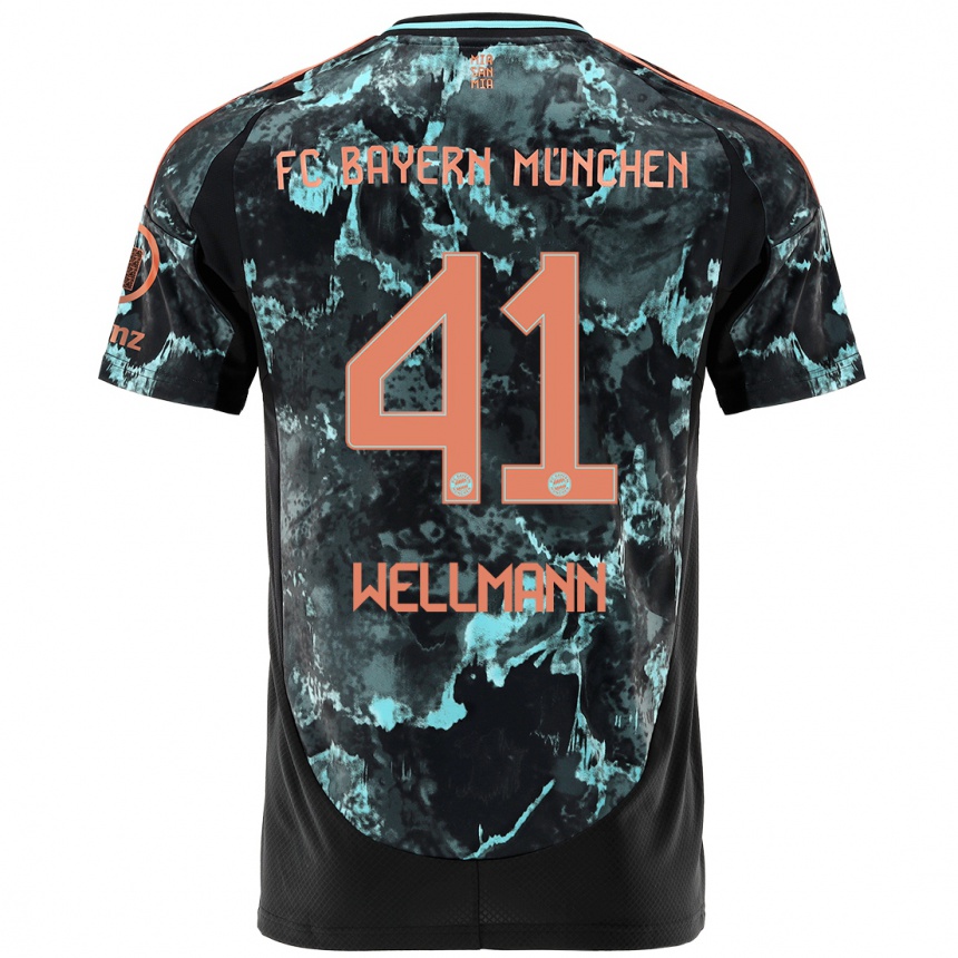 Vyrai Anna Wellmann #41 Juoda Išvykos Marškinėliai 2024/25 T-Shirt