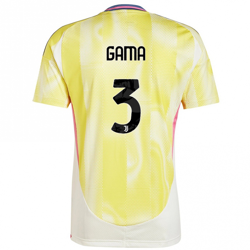 Vyrai Sara Gama #3 Saulės Geltona Išvykos Marškinėliai 2024/25 T-Shirt