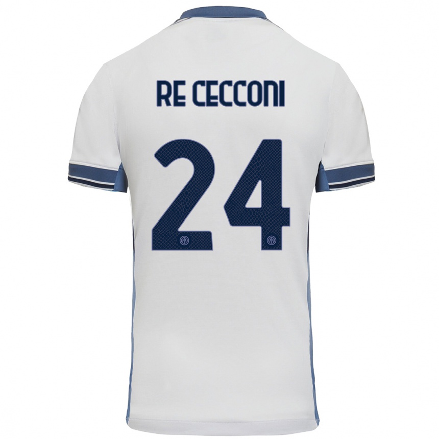 Vyrai Gabriele Re Cecconi #24 Balta Pilka Išvykos Marškinėliai 2024/25 T-Shirt