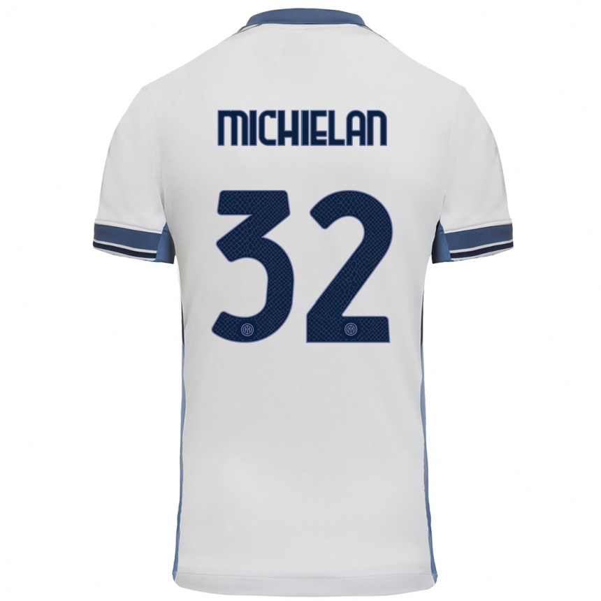 Vyrai Mattia Michielan #32 Balta Pilka Išvykos Marškinėliai 2024/25 T-Shirt