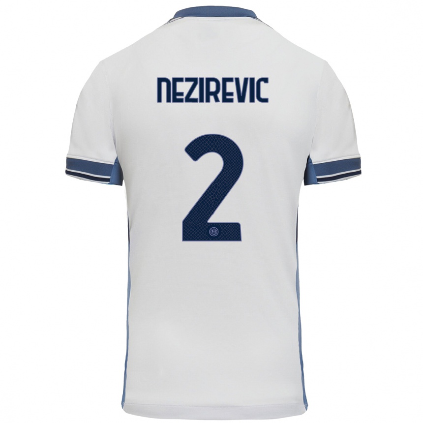 Vyrai Alem Nezirevic #2 Balta Pilka Išvykos Marškinėliai 2024/25 T-Shirt