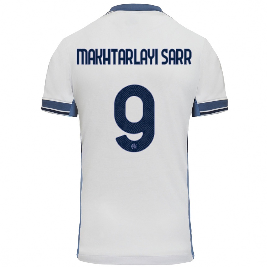 Vyrai Amadou Makhtarlayi Sarr #9 Balta Pilka Išvykos Marškinėliai 2024/25 T-Shirt