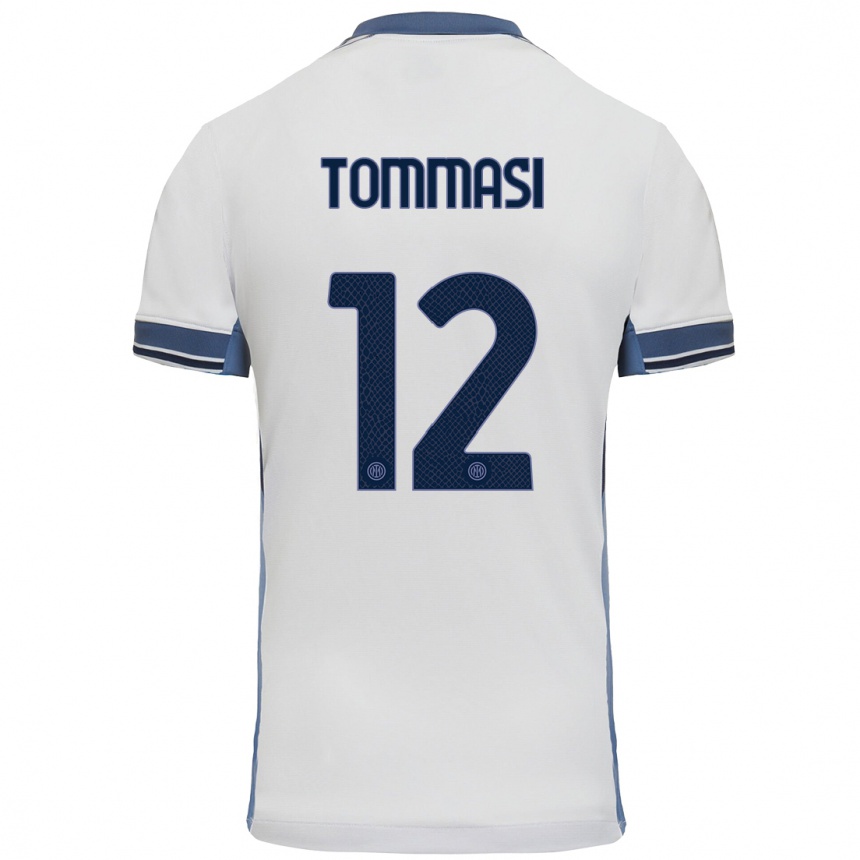 Vyrai Francesco Tommasi #12 Balta Pilka Išvykos Marškinėliai 2024/25 T-Shirt