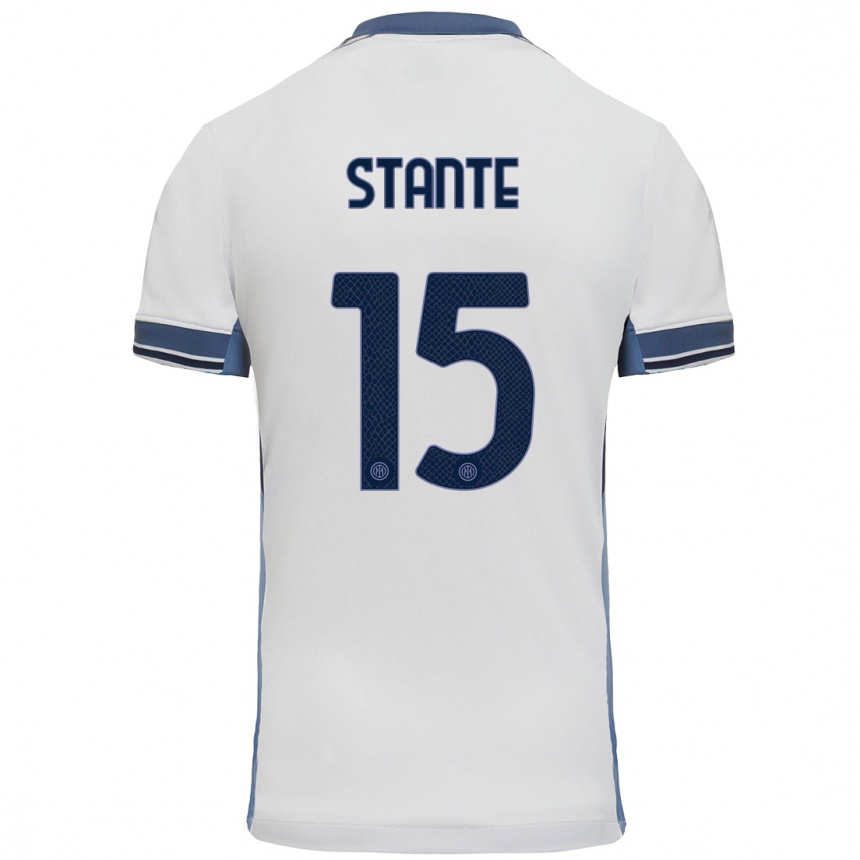 Vyrai Francesco Stante #15 Balta Pilka Išvykos Marškinėliai 2024/25 T-Shirt