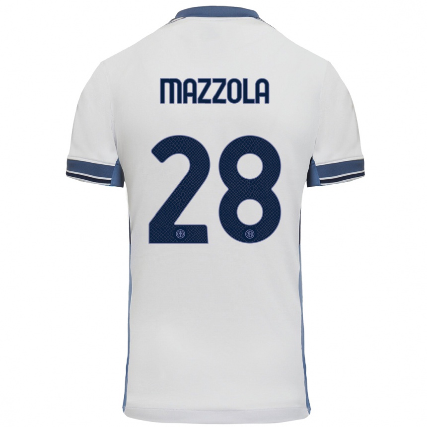 Vyrai Giuseppe Mazzola #28 Balta Pilka Išvykos Marškinėliai 2024/25 T-Shirt