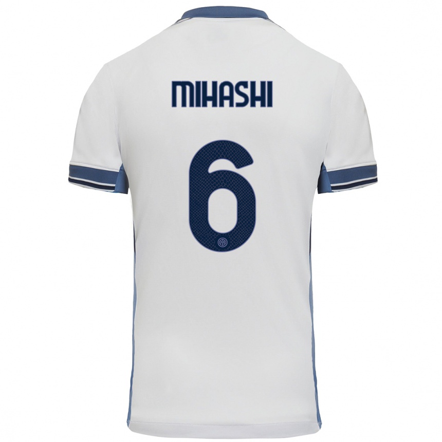 Vyrai Mana Mihashi #6 Balta Pilka Išvykos Marškinėliai 2024/25 T-Shirt