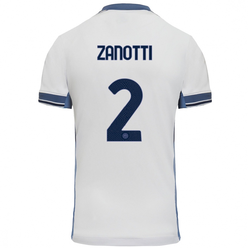 Vyrai Mattia Zanotti #2 Balta Pilka Išvykos Marškinėliai 2024/25 T-Shirt