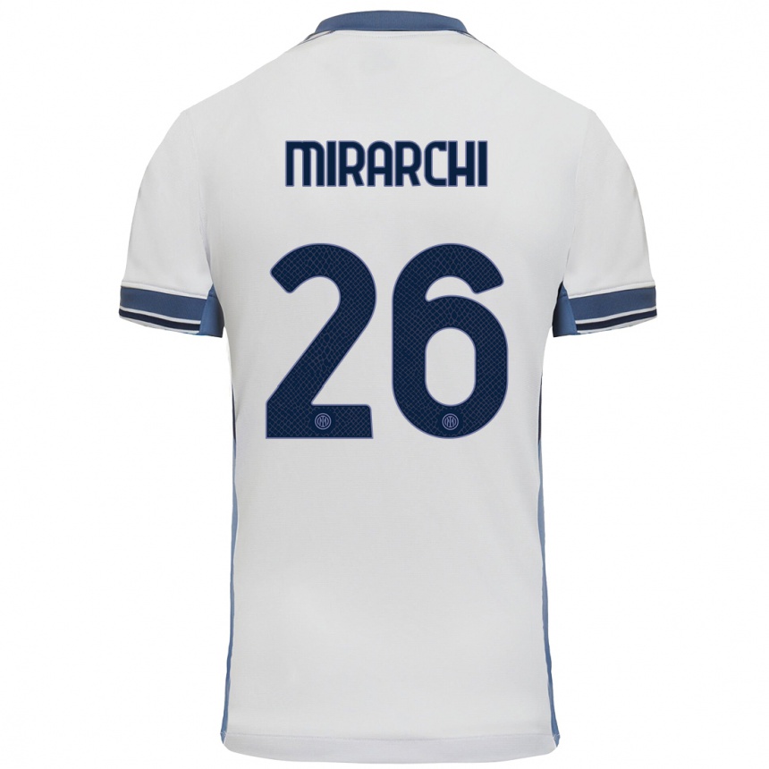 Vyrai Mattia Mirarchi #26 Balta Pilka Išvykos Marškinėliai 2024/25 T-Shirt