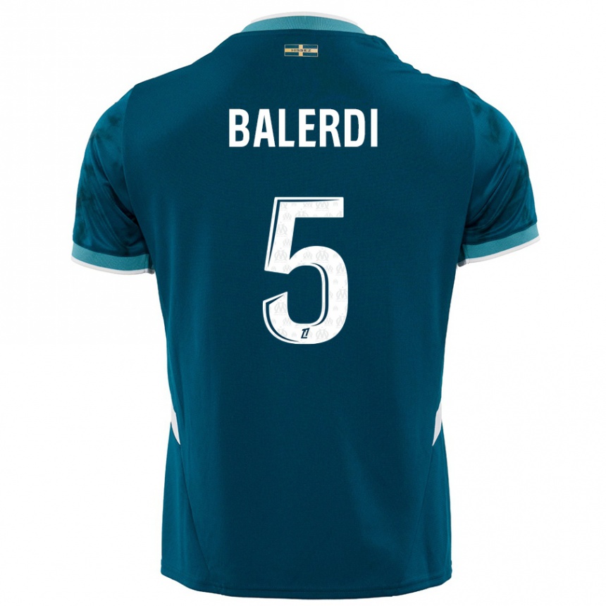 Vyrai Leonardo Balerdi #5 Turkio Mėlyna Išvykos Marškinėliai 2024/25 T-Shirt