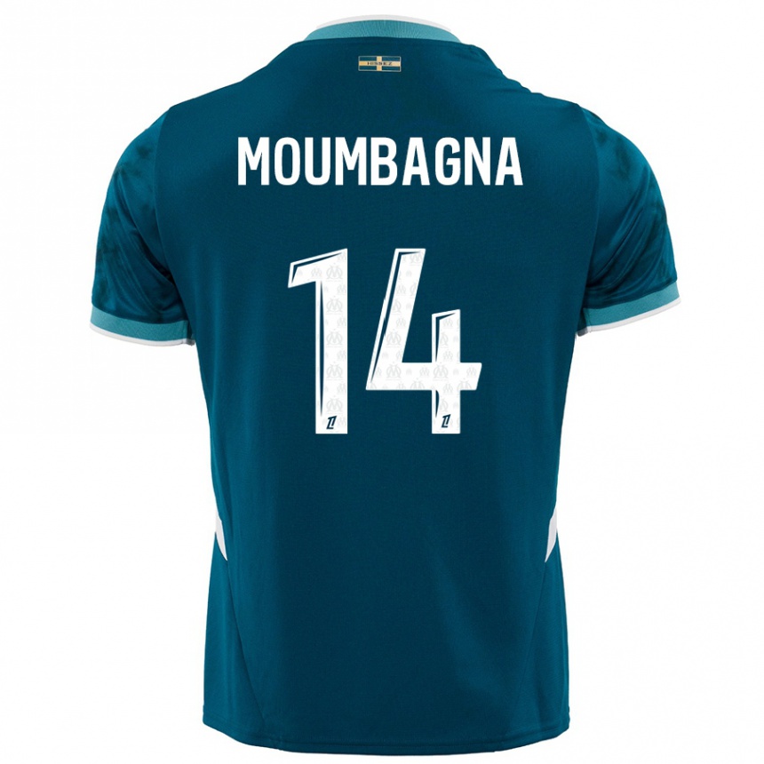 Vyrai Faris Moumbagna #14 Turkio Mėlyna Išvykos Marškinėliai 2024/25 T-Shirt