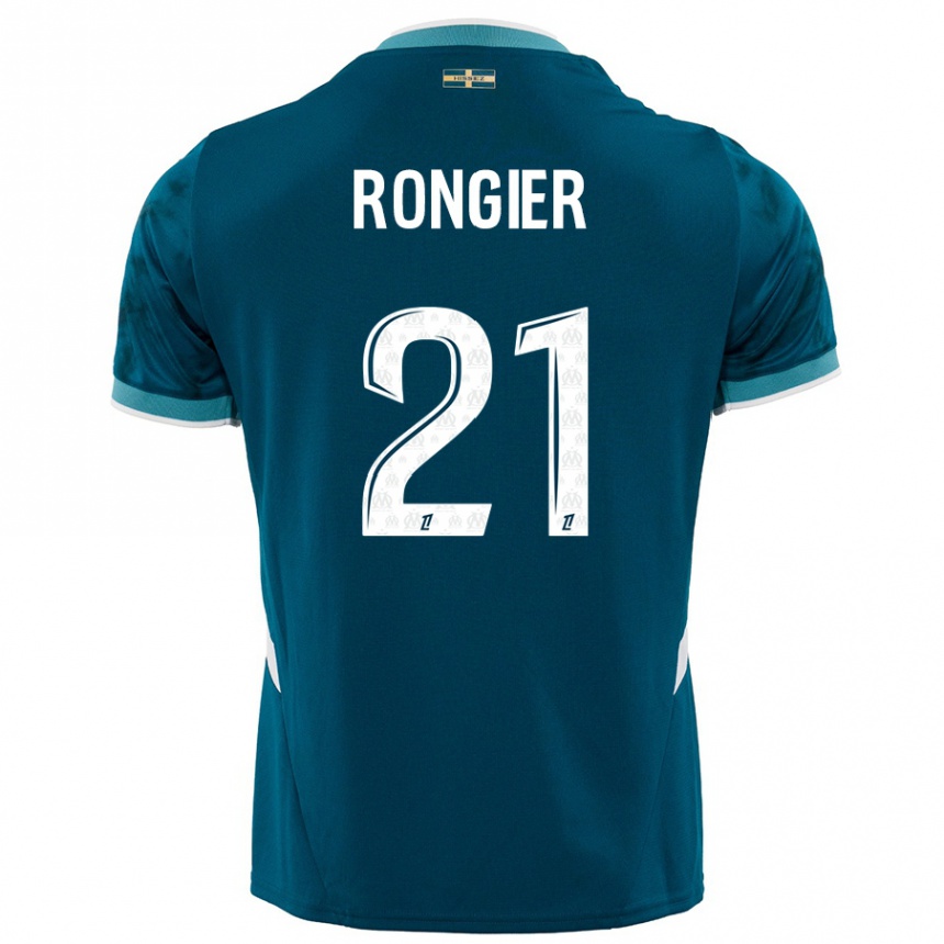 Vyrai Valentin Rongier #21 Turkio Mėlyna Išvykos Marškinėliai 2024/25 T-Shirt