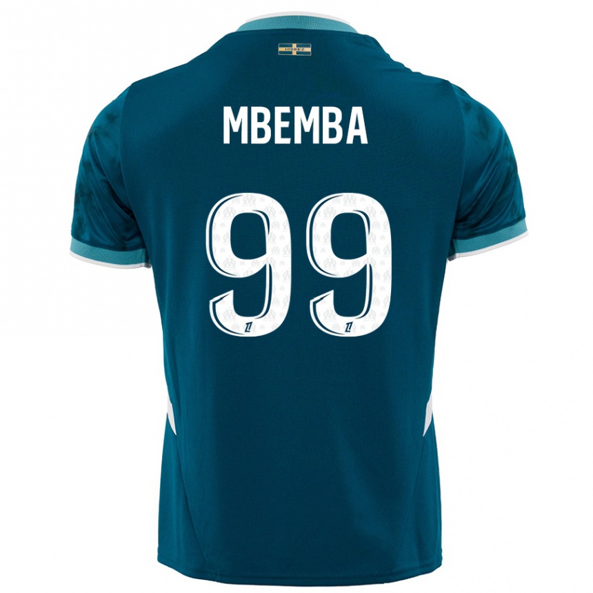 Vyrai Chancel Mbemba #99 Turkio Mėlyna Išvykos Marškinėliai 2024/25 T-Shirt