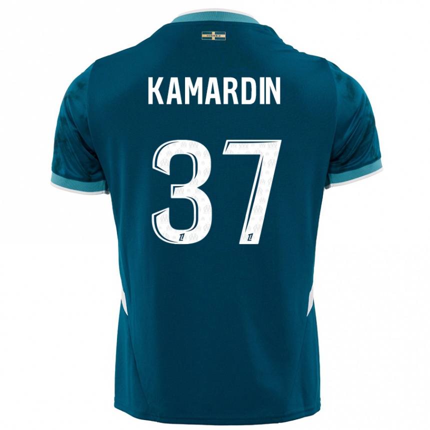 Vyrai Aaron Kamardin #37 Turkio Mėlyna Išvykos Marškinėliai 2024/25 T-Shirt