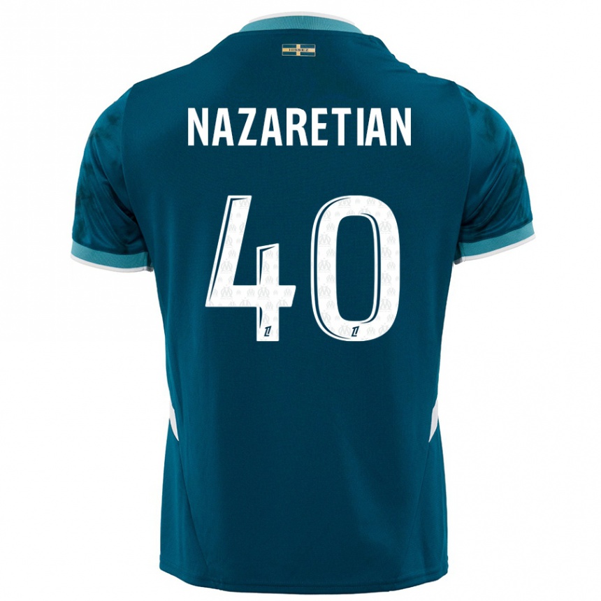 Vyrai Manuel Nazaretian #40 Turkio Mėlyna Išvykos Marškinėliai 2024/25 T-Shirt