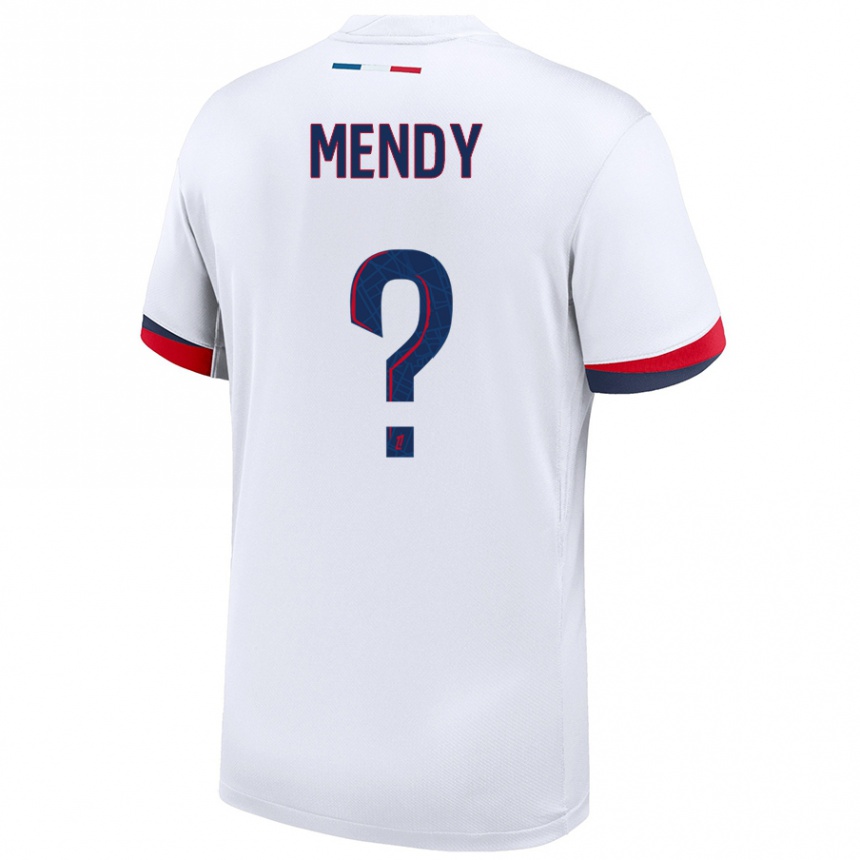 Vyrai Tony Mendy #0 Balta Mėlyna Raudona Išvykos Marškinėliai 2024/25 T-Shirt