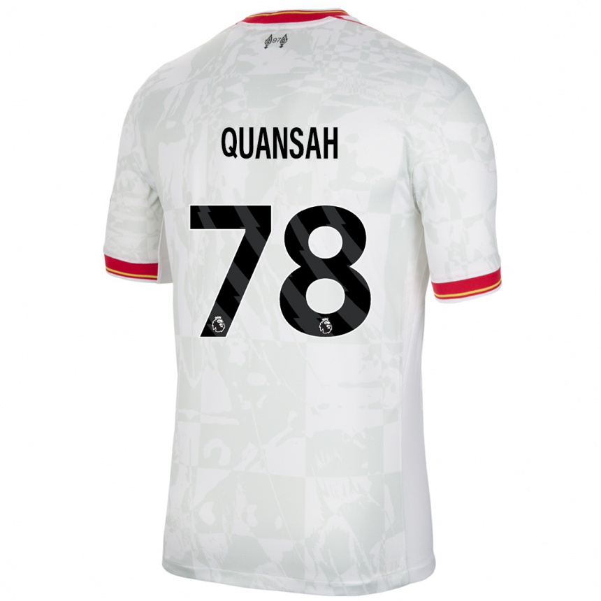 Vyrai Jarell Quansah #78 Balta Raudona Juoda Trečias Marškinėliai 2024/25 T-Shirt