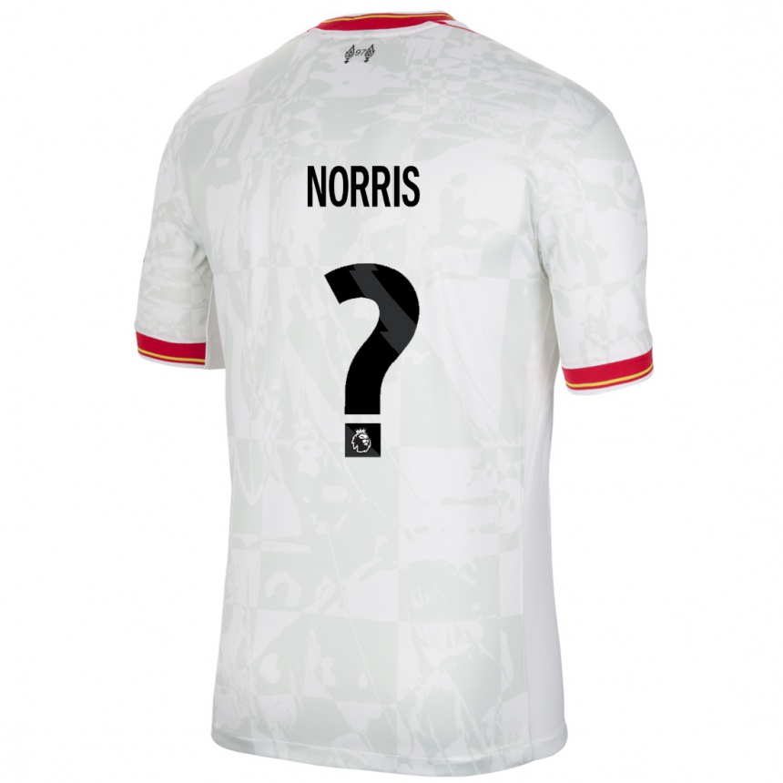 Vyrai James Norris #0 Balta Raudona Juoda Trečias Marškinėliai 2024/25 T-Shirt