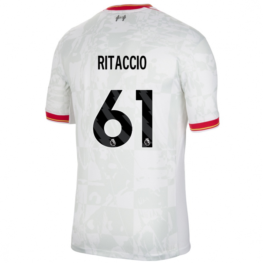 Vyrai Matteo Ritaccio #61 Balta Raudona Juoda Trečias Marškinėliai 2024/25 T-Shirt