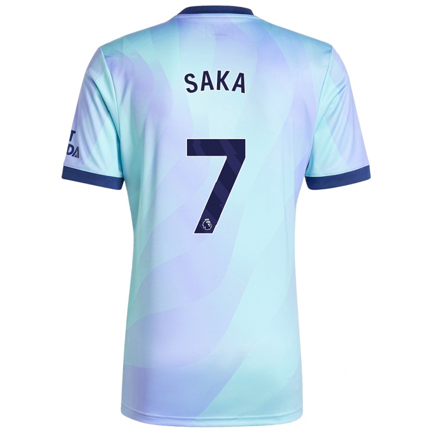 Vyrai Bukayo Saka #7 Aqua Trečias Marškinėliai 2024/25 T-Shirt