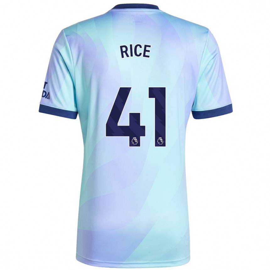 Vyrai Declan Rice #41 Aqua Trečias Marškinėliai 2024/25 T-Shirt