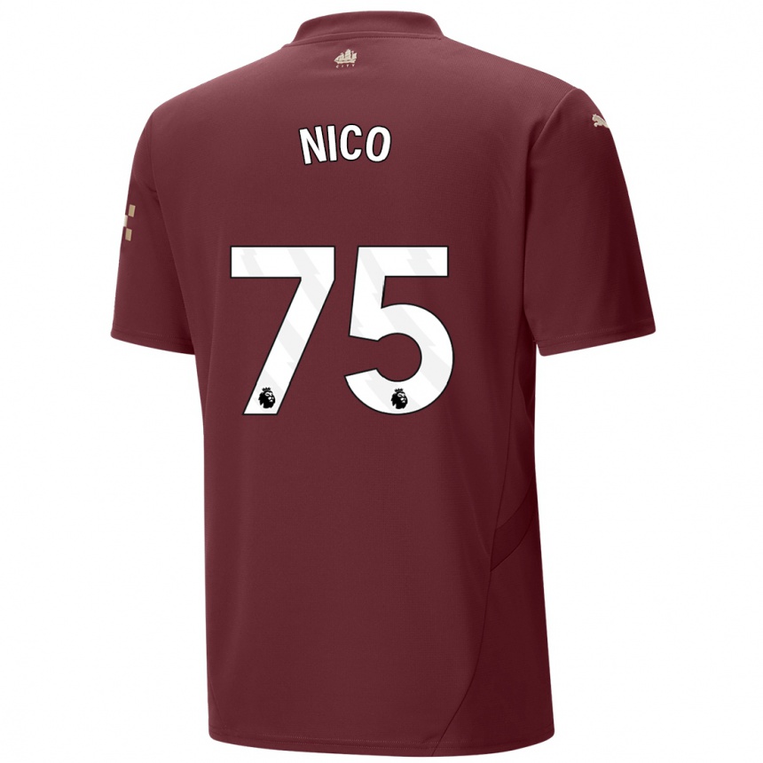 Vyrai Nico O'reilly #75 Kaštoninės Spalvos Trečias Marškinėliai 2024/25 T-Shirt