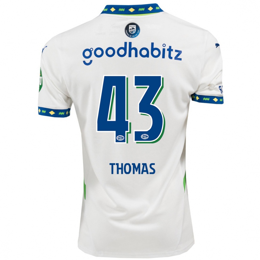 Vyrai Kealyn Thomas #43 Balta Tamsiai Mėlyna Trečias Marškinėliai 2024/25 T-Shirt