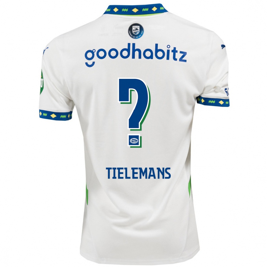 Vyrai Mathijs Tielemans #0 Balta Tamsiai Mėlyna Trečias Marškinėliai 2024/25 T-Shirt