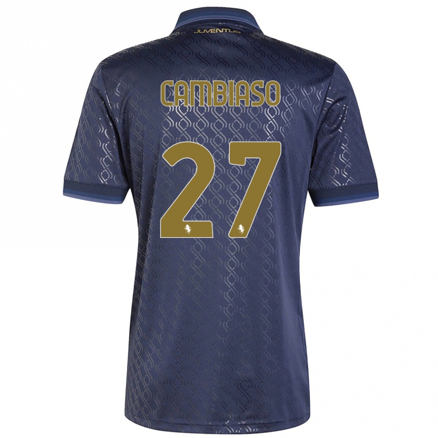 Vyrai Andrea Cambiaso #27 Tamsiai Mėlyna Trečias Marškinėliai 2024/25 T-Shirt